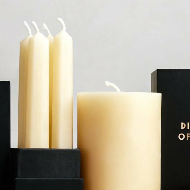 Cream Beeswax Pillar Candle