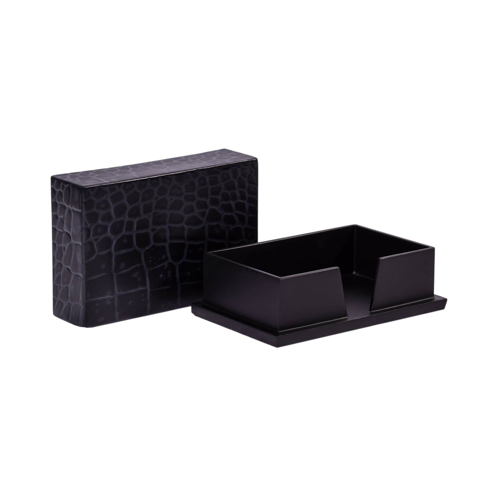 Chelsea Business Card Holder - Croc Noir