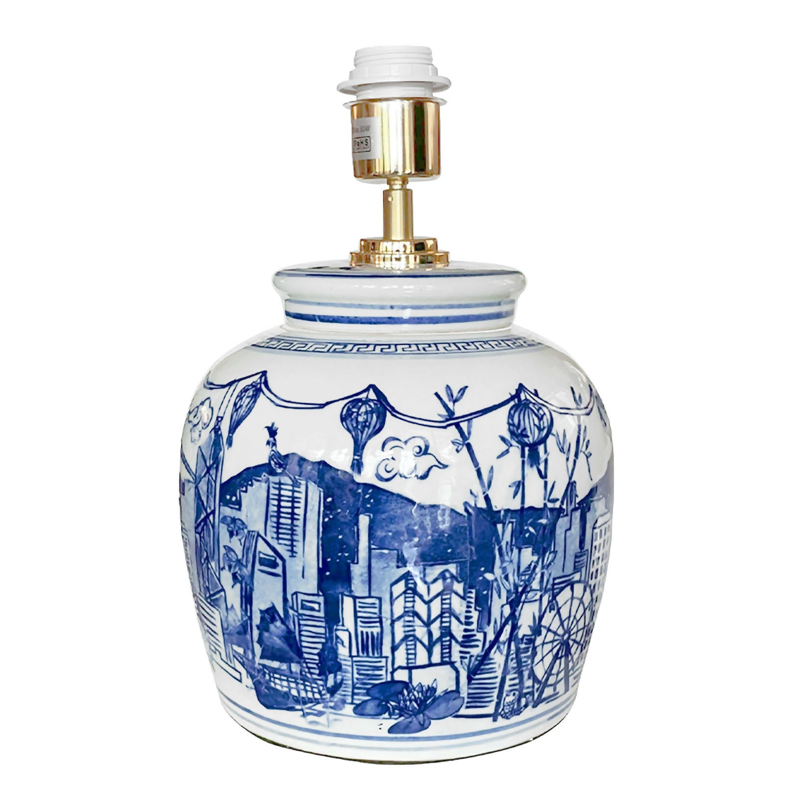 ‘Hong Kong Homage' Ginger Jar Lamp: Imperial Blue – Belevivi