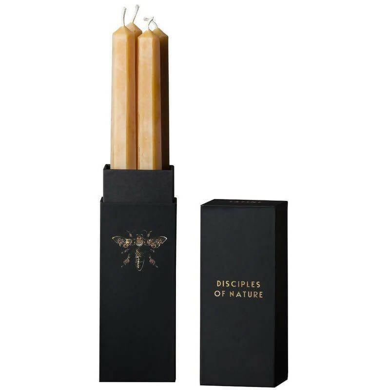 Gold Beeswax Taper Candles