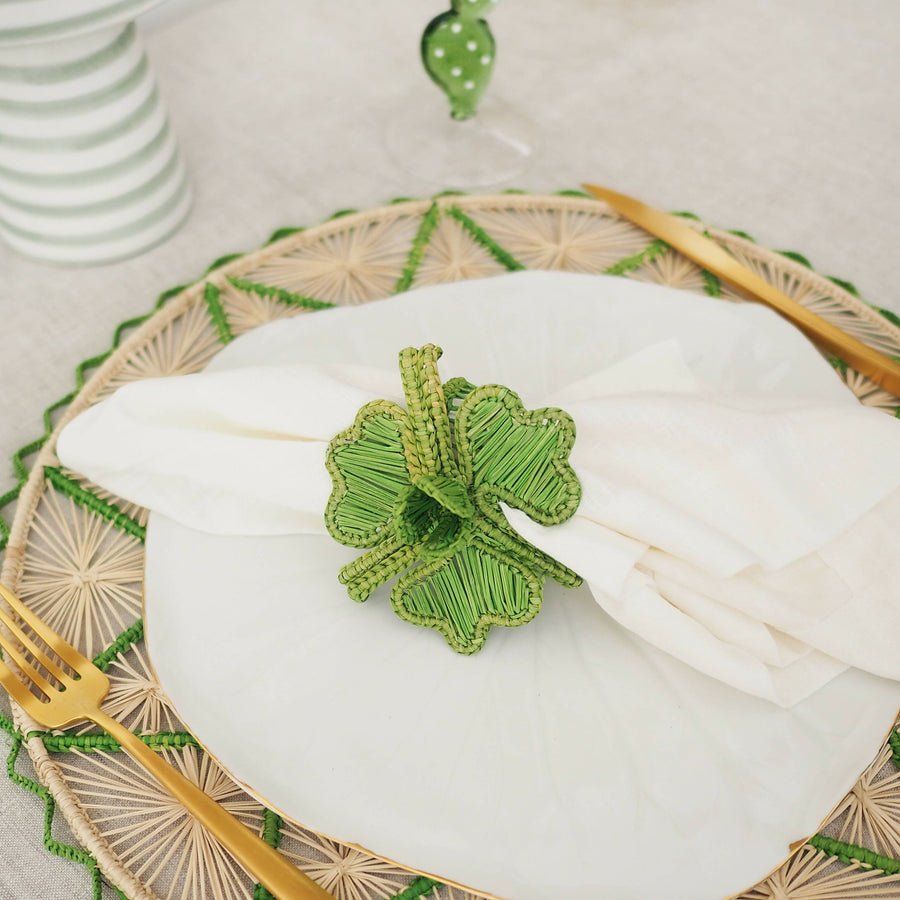 Green Orchid Napkin Rings (Set of 4)