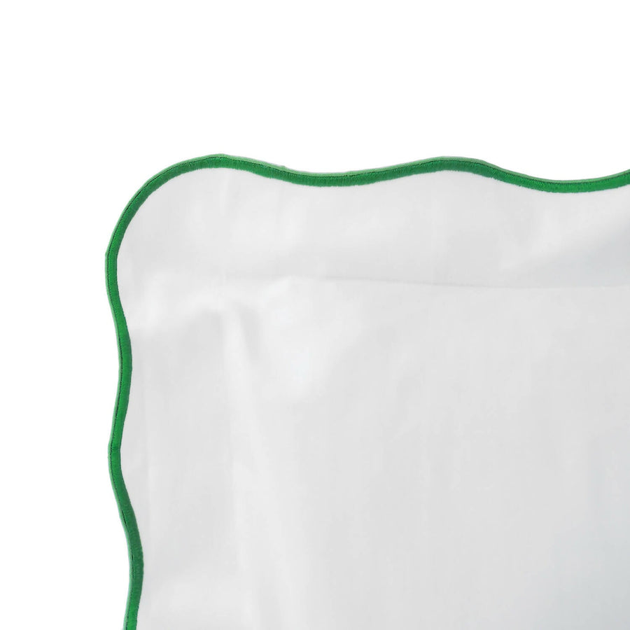 Scallop Boudoir Pillow- Emerald Green