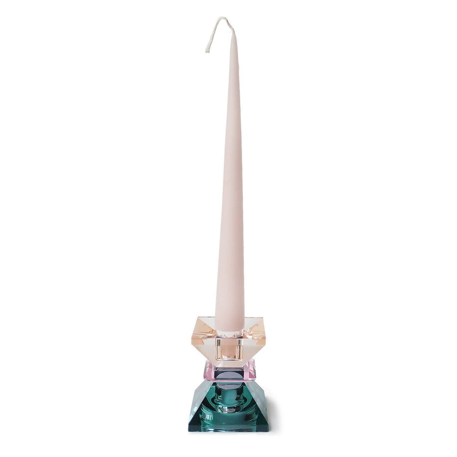 Petrol and Pink Hourglass Candle Holder