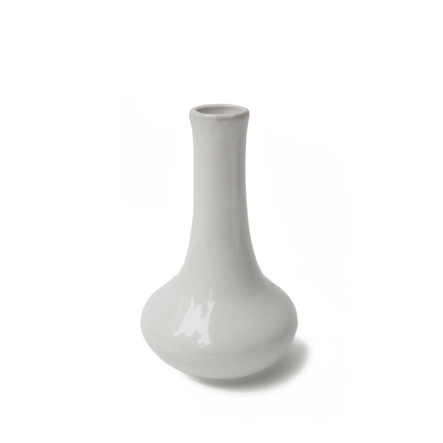 White Single Stem Ceramic Bud Vase