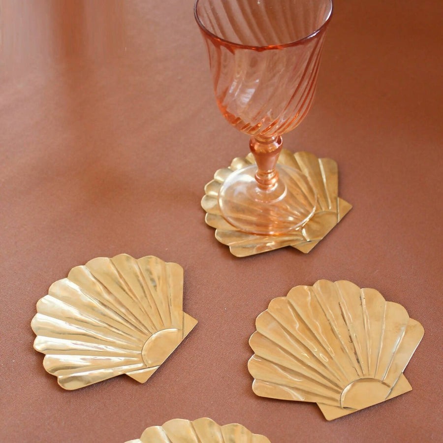 Brass Coaster Shells (Set of 4)