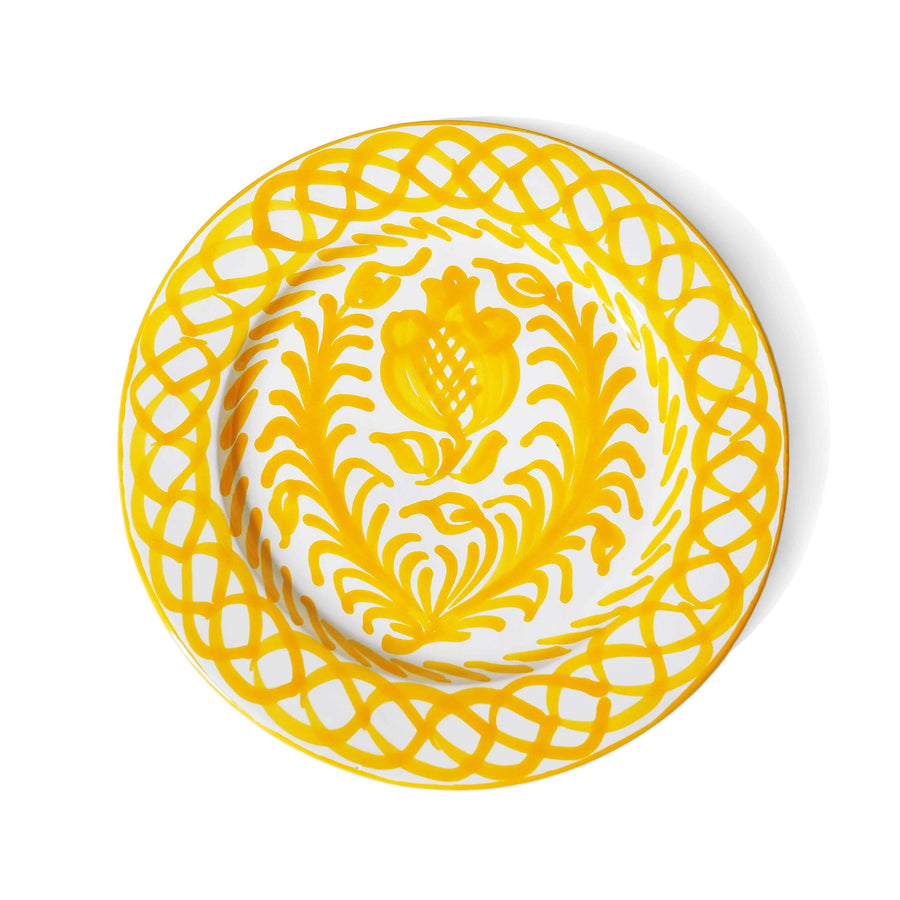 Yellow Flower Edged Starter Plate (Set of 4)