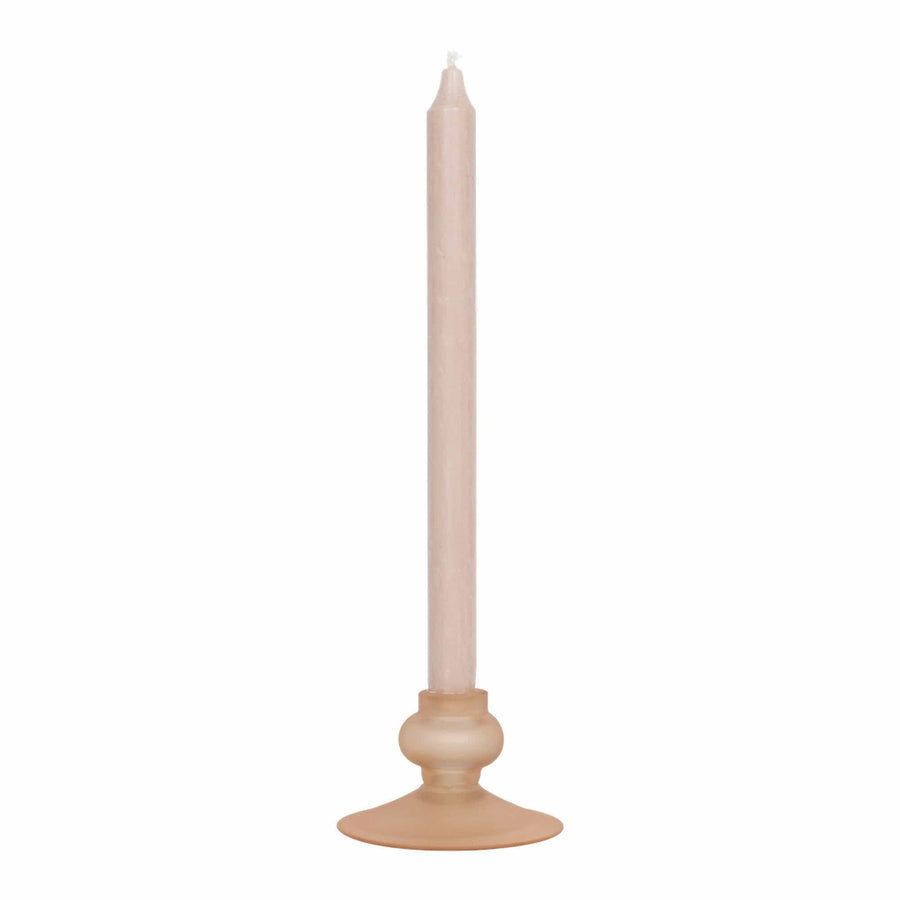 Frosted Glass Candle Holder Blush