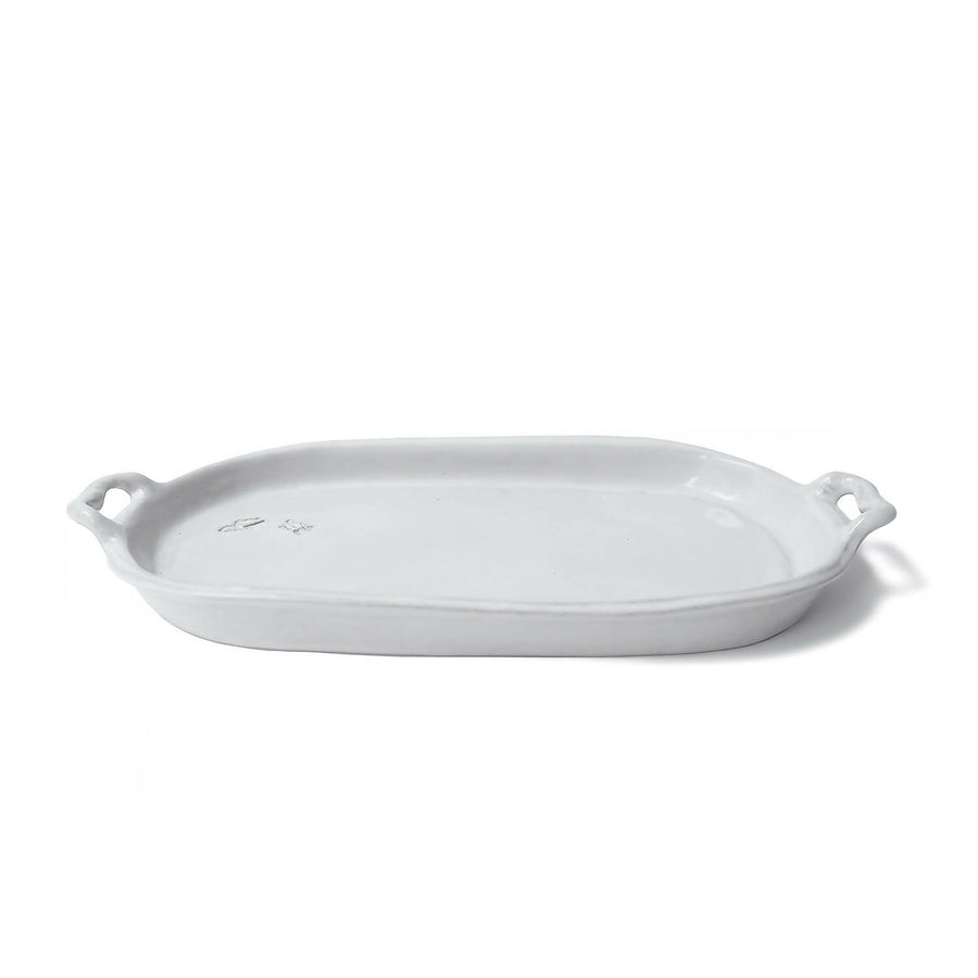 White Ceramic Handle Tray
