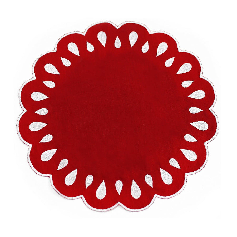 Red Pippa Linen Placemats (Set of 4)