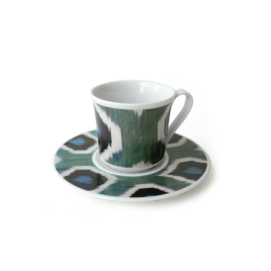 Turquoise Ikat Cups (Set of 2)