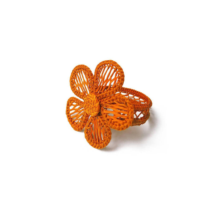 Orange Flower Napkin Rings (Set of 4)