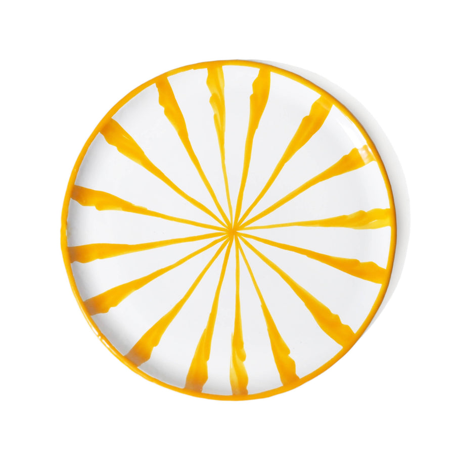 Yellow Striped Dinner Plates (Set of 4)